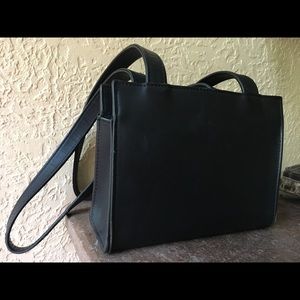 Village Tannery NY black leather bag